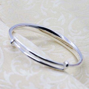 999 Silver convex bracelet, push and pull live mouthsilver bracelet, simple fashionable silver jewelry