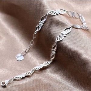 S990 Silver Bracelet Light Luxury Fashion Small Fresh Leaf Bracelet